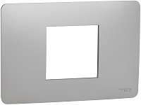 Рамка горизонтальная Schneider Electric Unica Modular 1-м. 2 мод. алюминий